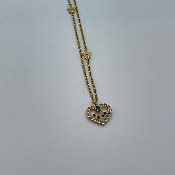 Dior Jewelry - Christian Dior crystal heart necklace gold multicolour crystals women jewelry